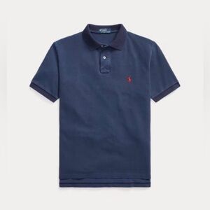 Ralph‎ Lauren Knit Polo Shirt Navy Blue Red Polo large Short Sleeves